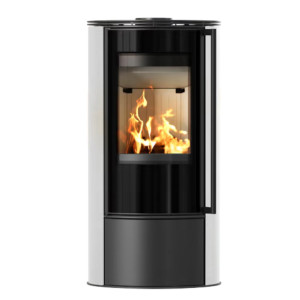 Piec wolnostojący KRATKI ERIK Ø 150 5,5 kW WHITE SATIN