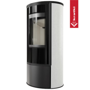 Piec wolnostojący KRATKI ERIK Ø 150 5,5 kW WHITE SATIN