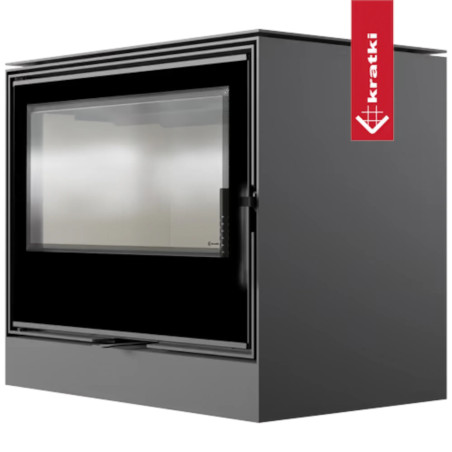 Piec stalowy KRATKI KARI 80 Ø 180 12 kW kominek w zabudowie