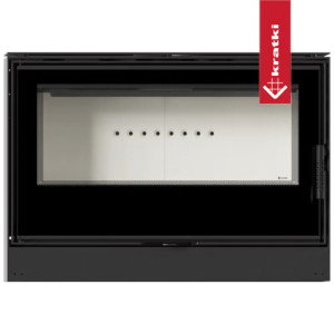 Piec stalowy KRATKI KARI 95 Ø 180 14 kW kominek w zabudowie
