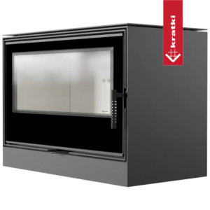 Piec stalowy KRATKI KARI 95 Ø 180 14 kW kominek w zabudowie