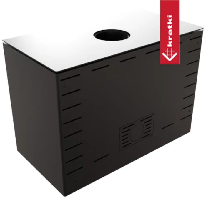 Piec stalowy KRATKI KARI 95 Ø 180 14 kW kominek w zabudowie