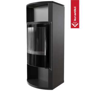 Piec stalowy KRATKI TOFA Ø 150 8 kW czarne wyłożenie