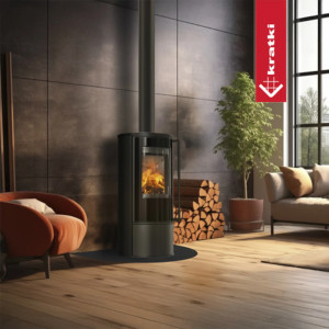 Piec wolnostojący stalowy KRATKI SKADI Ø 150 5,5 kW