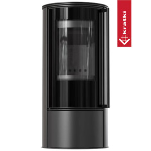 Piec wolnostojący stalowy KRATKI SKADI Ø 150 5,5 kW z czarnym termotec