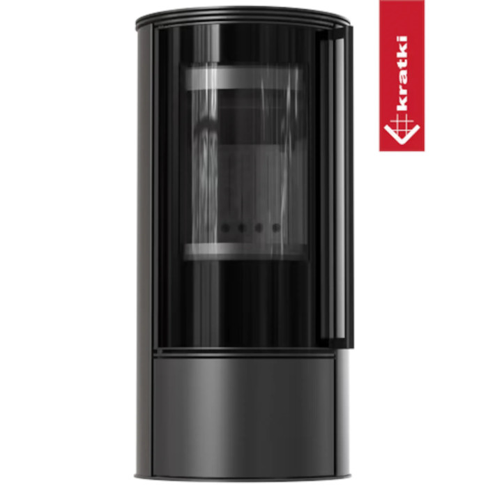 Piec wolnostojący stalowy KRATKI SKADI Ø 150 5,5 kW z czarnym termotec