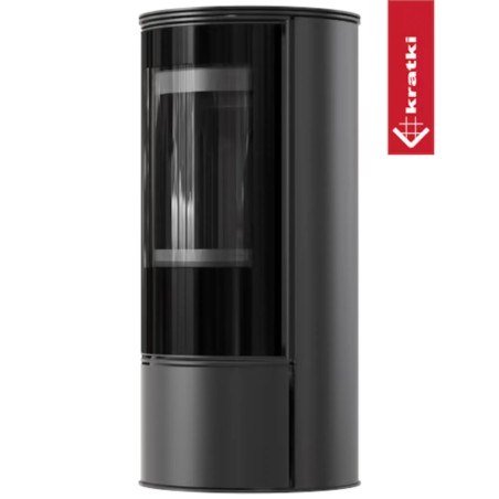Piec wolnostojący stalowy KRATKI SKADI Ø 150 5,5 kW z czarnym termotec