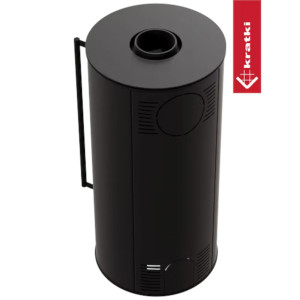Piec wolnostojący stalowy KRATKI SKADI Ø 150 5,5 kW z czarnym termotec