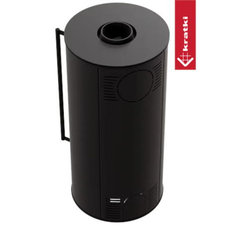 Piec wolnostojący stalowy KRATKI SKADI Ø 150 5,5 kW z czarnym termotec