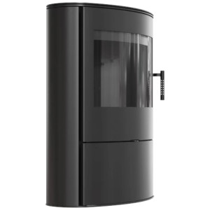Piec wolnostojący KRATKI AB/S/2/ROLLO Ø 150 10 kW czarne wyłożenie