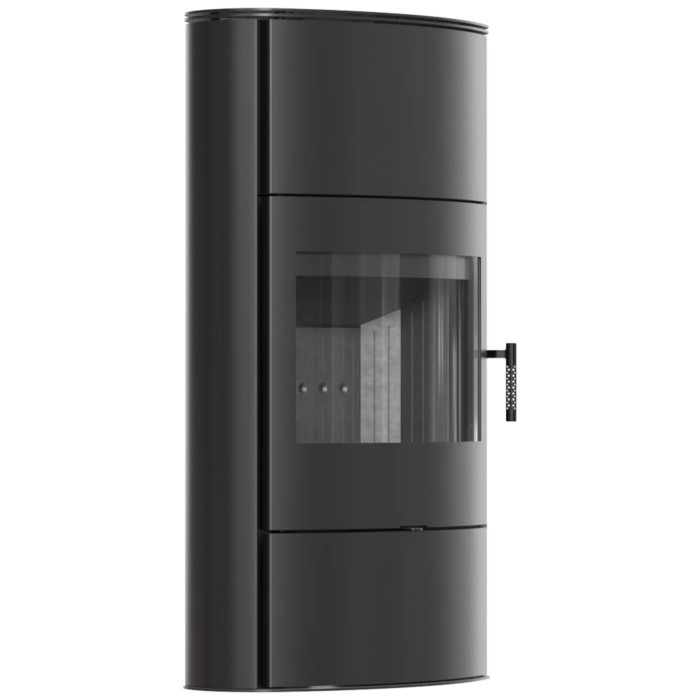 Piec wolnostojący KRATKI AB/S/2/ROLLO Wysoki Ø 150 10 kW czarne wyłożenie