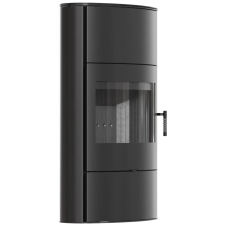 Piec wolnostojący KRATKI AB/S/2/ROLLO Wysoki Ø 150 10 kW czarne wyłożenie