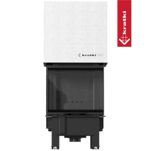 Kominek KRATKI REGNOR 600/400 7 kW Ø 200 3-szybowy, czarne wyłożenie