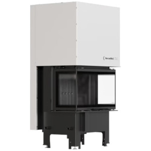 Kominek KRATKI REGNOR 680/280 6 kW Ø 160 3-szybowy, czarne wyłożenie
