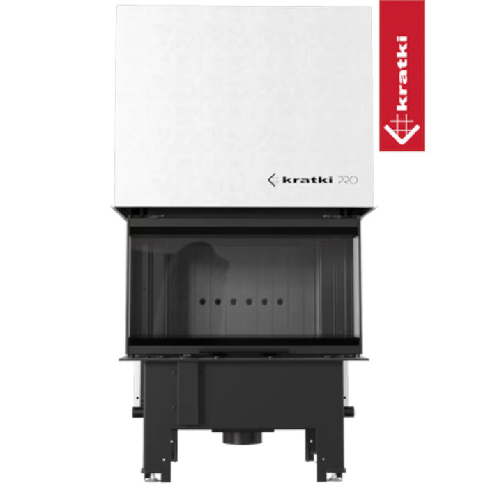 Kominek KRATKI REGNOR 680/280 6 kW Ø 160 3-szybowy, czarne wyłożenie