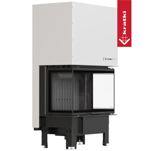 Kominek KRATKI REGNOR 800/400 8 kW Ø 200 3-szybowy, czarne wyłożenie