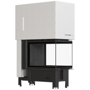 Kominek KRATKI REGNOR 500/700 8 kW Ø 200 3-szybowy, czarne wyłożenie