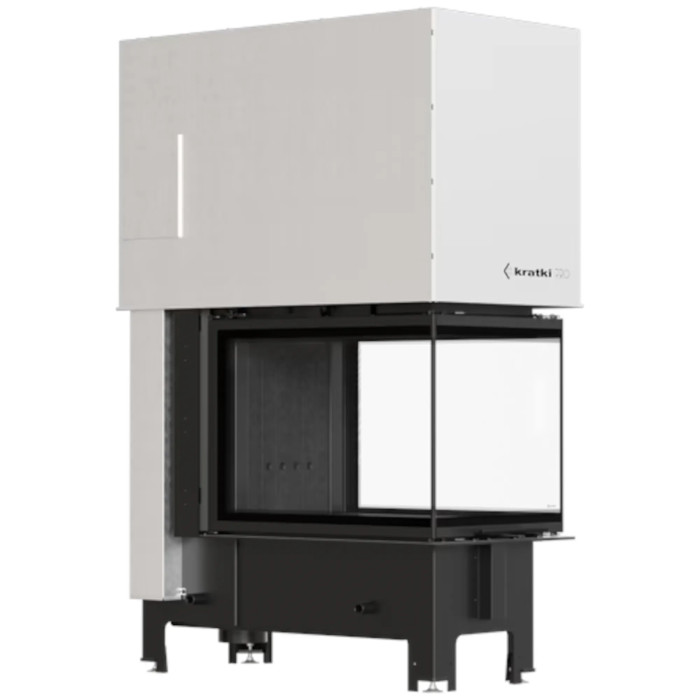 Kominek KRATKI REGNOR 500/700 8 kW Ø 200 3-szybowy, czarne wyłożenie