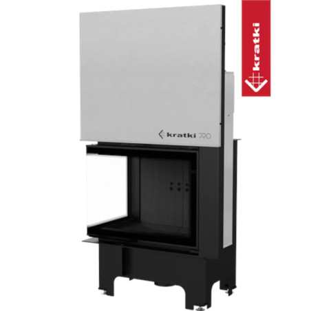 Kominek powietrzny stalowy KRATKI VNL 700/480 12 kW Ø 200 Gilotyna czarne wyłożenie