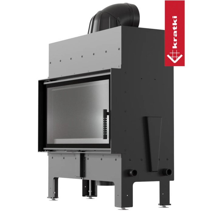 Kominek KRATKI FLOKI L 12 kW Ø 200 czarne wyłożenie