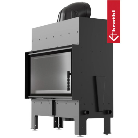 Kominek KRATKI FLOKI L 12 kW Ø 200 czarne wyłożenie