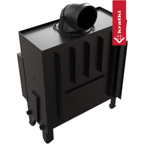 Kominek KRATKI FLOKI L lewy 12 kW Ø 200 czarne wyłożenie