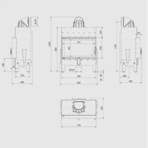Kominek KRATKI FLOKI M 10 kW Ø 200