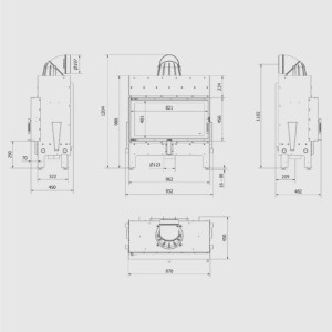 Kominek KRATKI FLOKI L 12 kW Ø 200