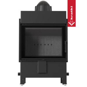 Kominek KRATKI LUCY 12 kW Ø 200 czarne wyłożenie