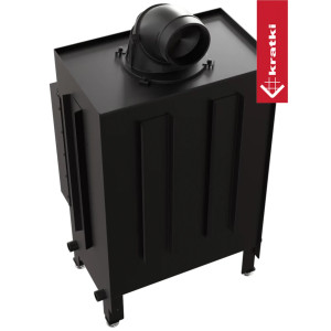 Kominek KRATKI LUCY 12 kW Ø 200 czarne wyłożenie