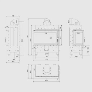 Kominek KRATKI LUCY lewy 14 kW Ø 200