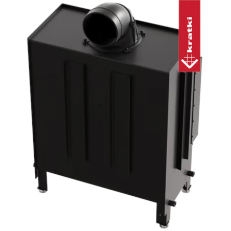 Kominek KRATKI LUCY 14 kW Ø 200 czarne wyłożenie