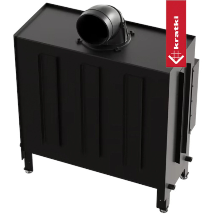 Kominek KRATKI LUCY 16 kW Ø 200 czarne wyłożenie