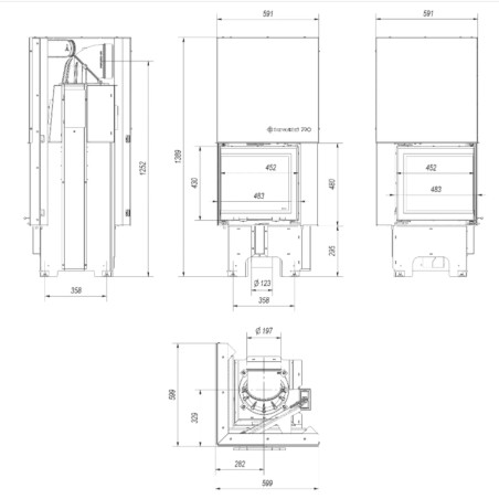 Kominek KRATKI VNL 480/480 8 kW Gilotyna