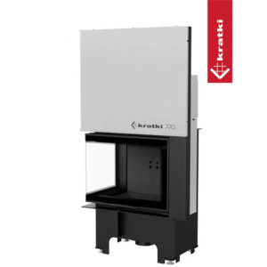 Kominek KRATKI VNL 610/430 9 kW Ø 200 Gilotyna czarne wyłożenie