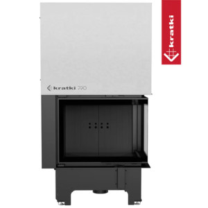 Kominek KRATKI VNP 700/480 12 kW Ø 200 Gilotyna czarne wyłożenie