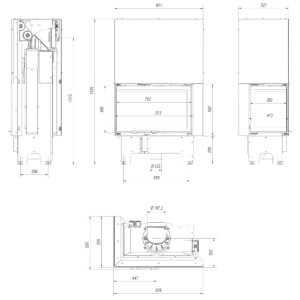 Kominek KRATKI VNL 810/410 14 kW Ø 200 Gilotyna