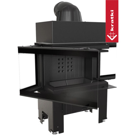 Kominek KRATKI NBC 680/280 7 kW Ø 160 czarne wyłożenie