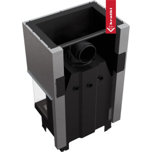 Kominek KRATKI NBC 800/400 10 kW Ø 200 Gilotyna czarne wyłożenie