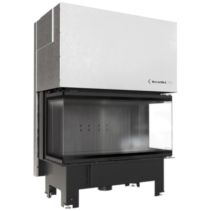 Kominek KRATKI NBC 1000/400 15 kW Ø 200 Gilotyna czarne wyłożenie