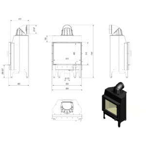 Kominek KRATKI NADIA 10 kW Ø 200
