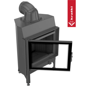 Kominek KRATKI NADIA 10 kW Ø 200 czarne wyłożenie
