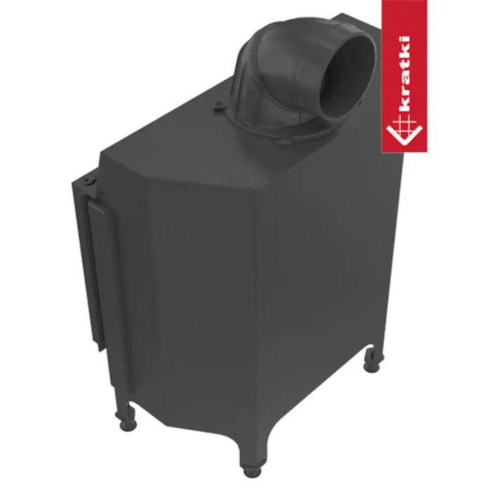 Kominek KRATKI NADIA 12 kW Ø 200 czarne wyłożenie