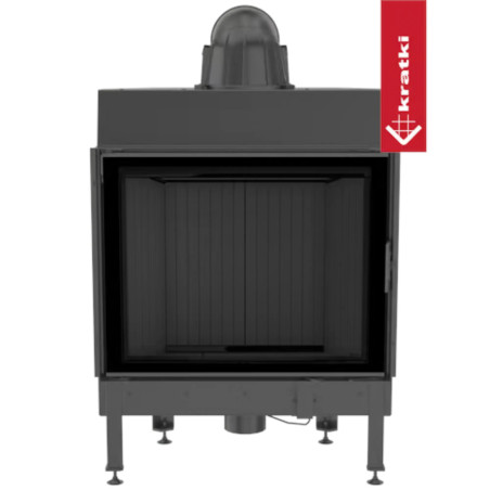Kominek KRATKI NADIA 13 kW Ø 200 czarne wyłożenie