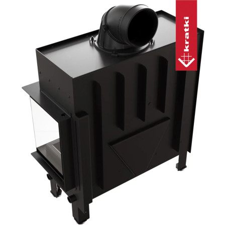 Kominek KRATKI FLOKI L prawy 12 kW Ø 200 z domykaniem