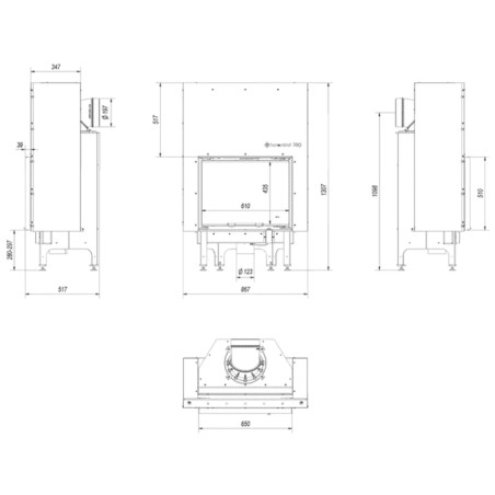 Kominek KRATKI NADIA 10 kW Ø 200 Gilotyna