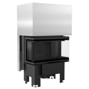 Kominek KRATKI NBC 680/280 7 kW Ø 160 Gilotyna czarne wyłożenie
