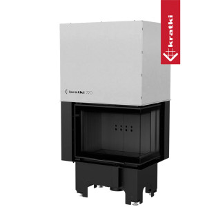 Kominek KRATKI VNP 610/430 9 kW Ø 200 Gilotyna czarne wyłożenie