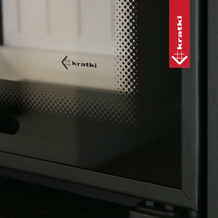 Kominek KRATKI VNP 810/410 14 kW Ø 200 Gilotyna czarne wyłożenie