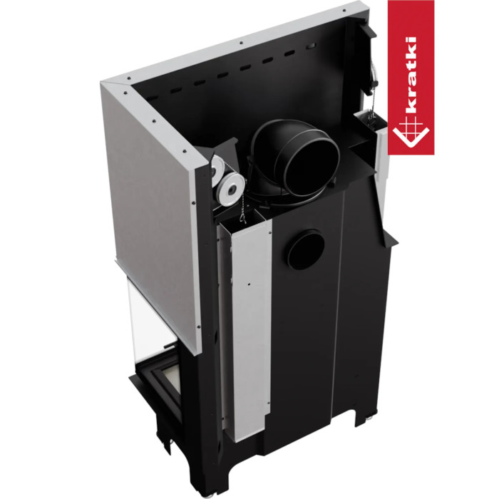 Kominek KRATKI VNP 810/410 14 kW Ø 200 Gilotyna czarne wyłożenie